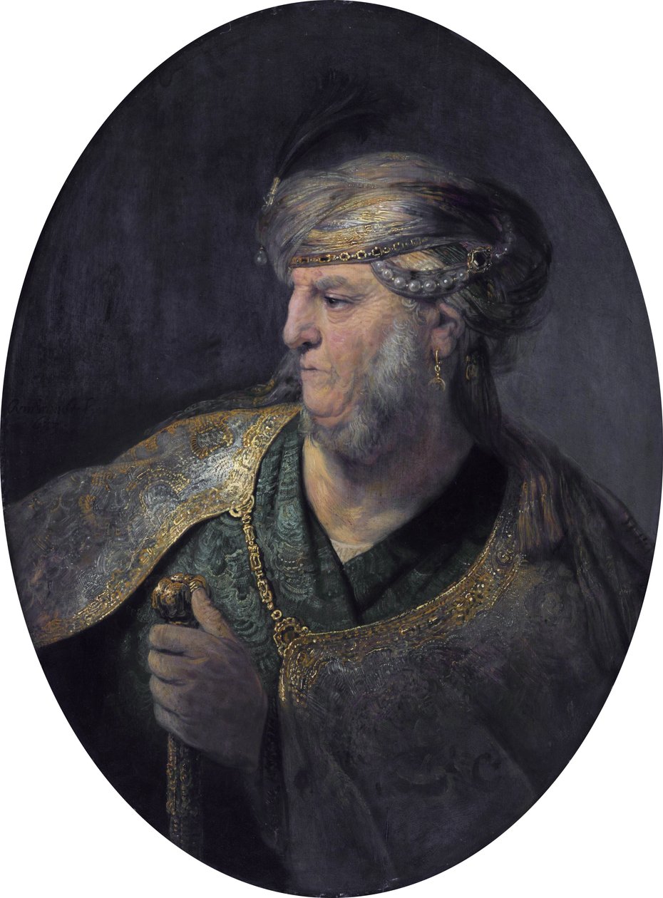 Buste af en mand i orientalsk kjole af Rembrandt van Rijn