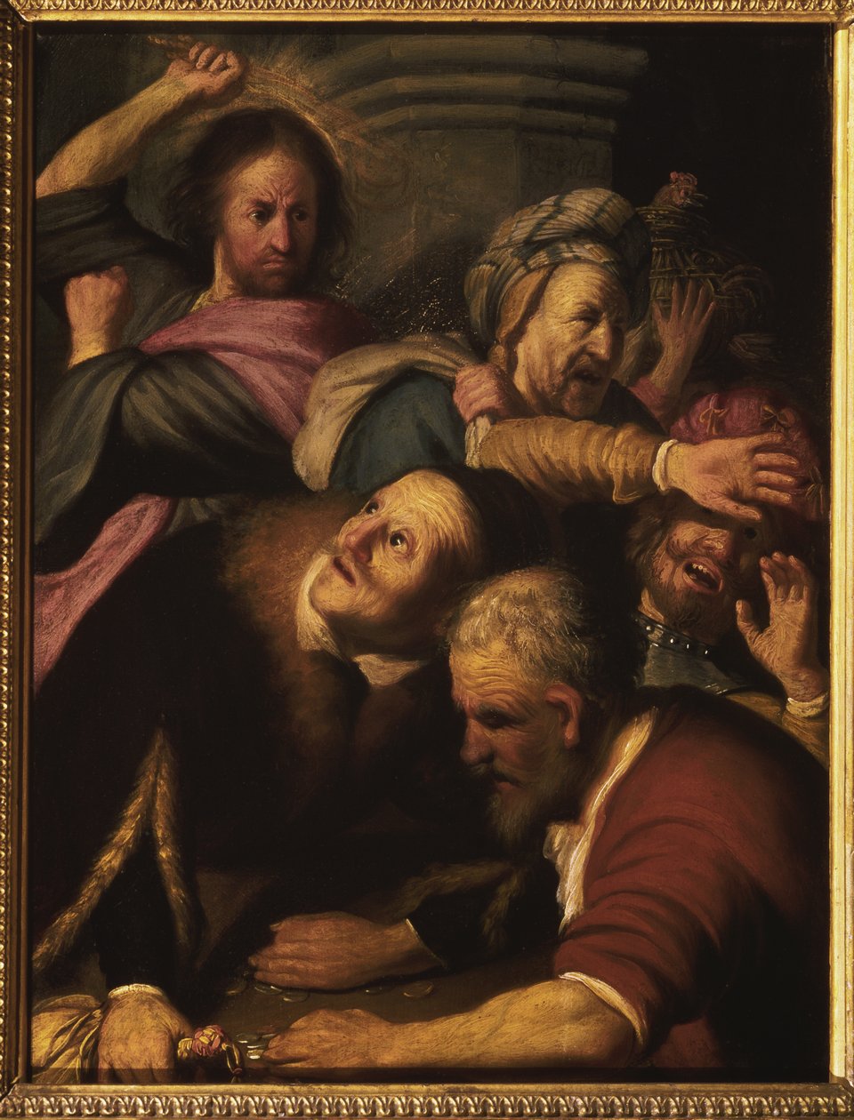 Kristus driver pengevekslerne fra templet, 1626 af Rembrandt van Rijn