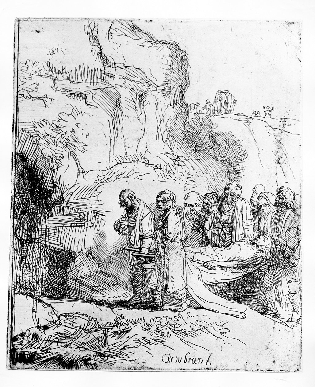 Kristus bar til graven, ca. 1645 af Rembrandt van Rijn