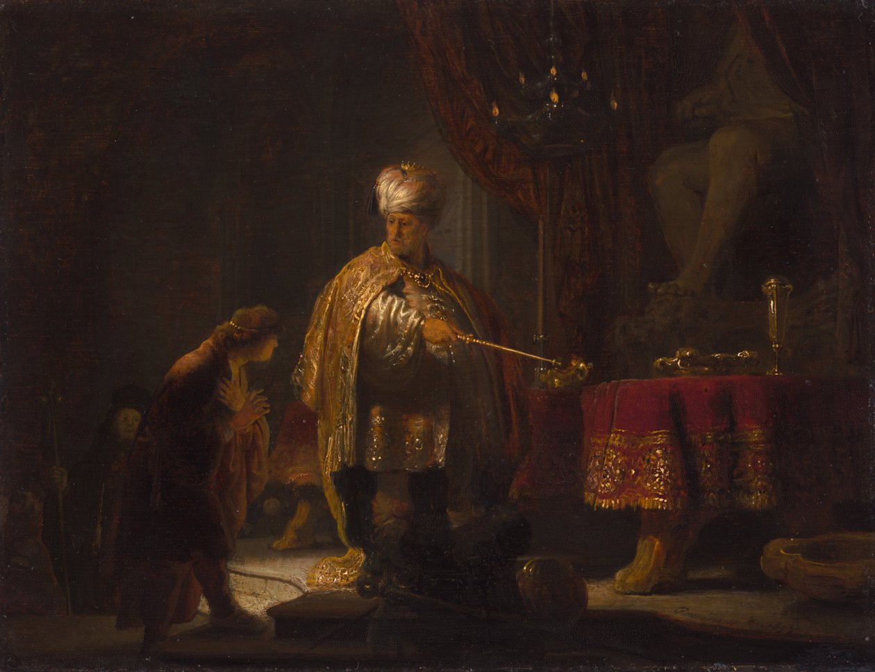 Daniel og Cyrus før Idol Bel af Rembrandt van Rijn