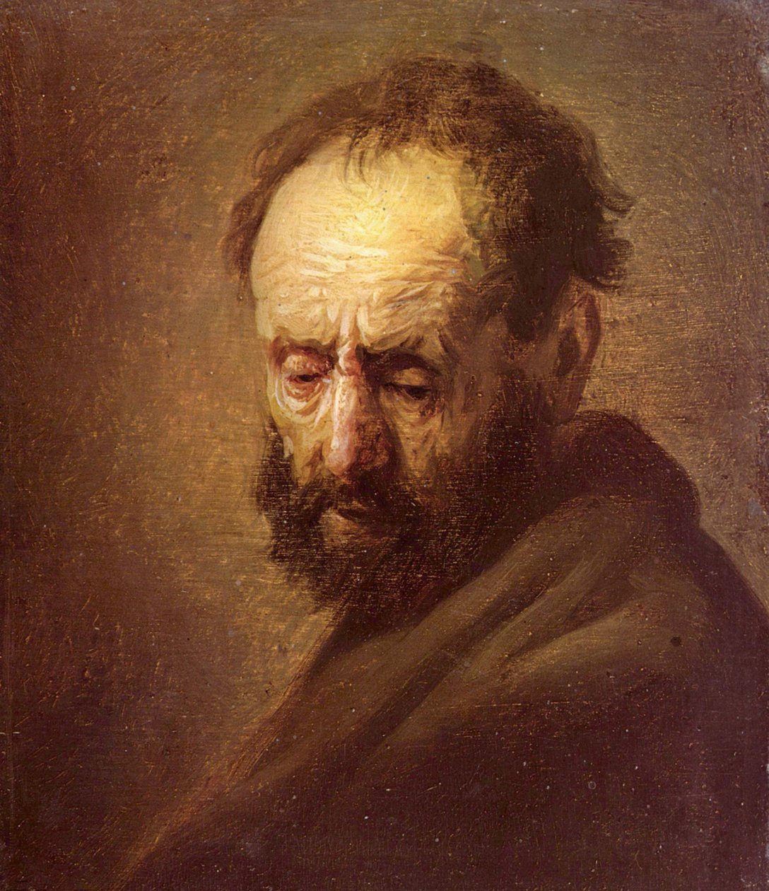 Hoved af en skægget mand af Rembrandt van Rijn