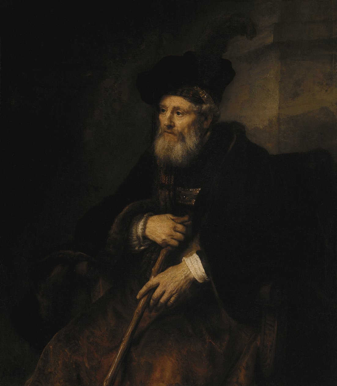 Gammel mand med en pind af Rembrandt van Rijn