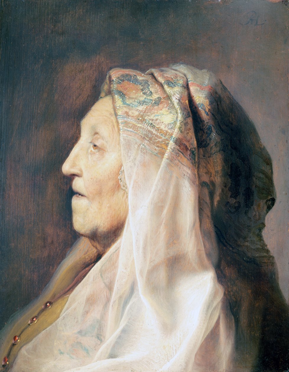 Profil Leder af en gammel kvinde af Rembrandt van Rijn