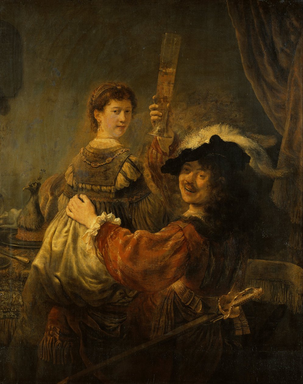 Rembrandt og Saskia i den fortabte søns scene af Rembrandt van Rijn