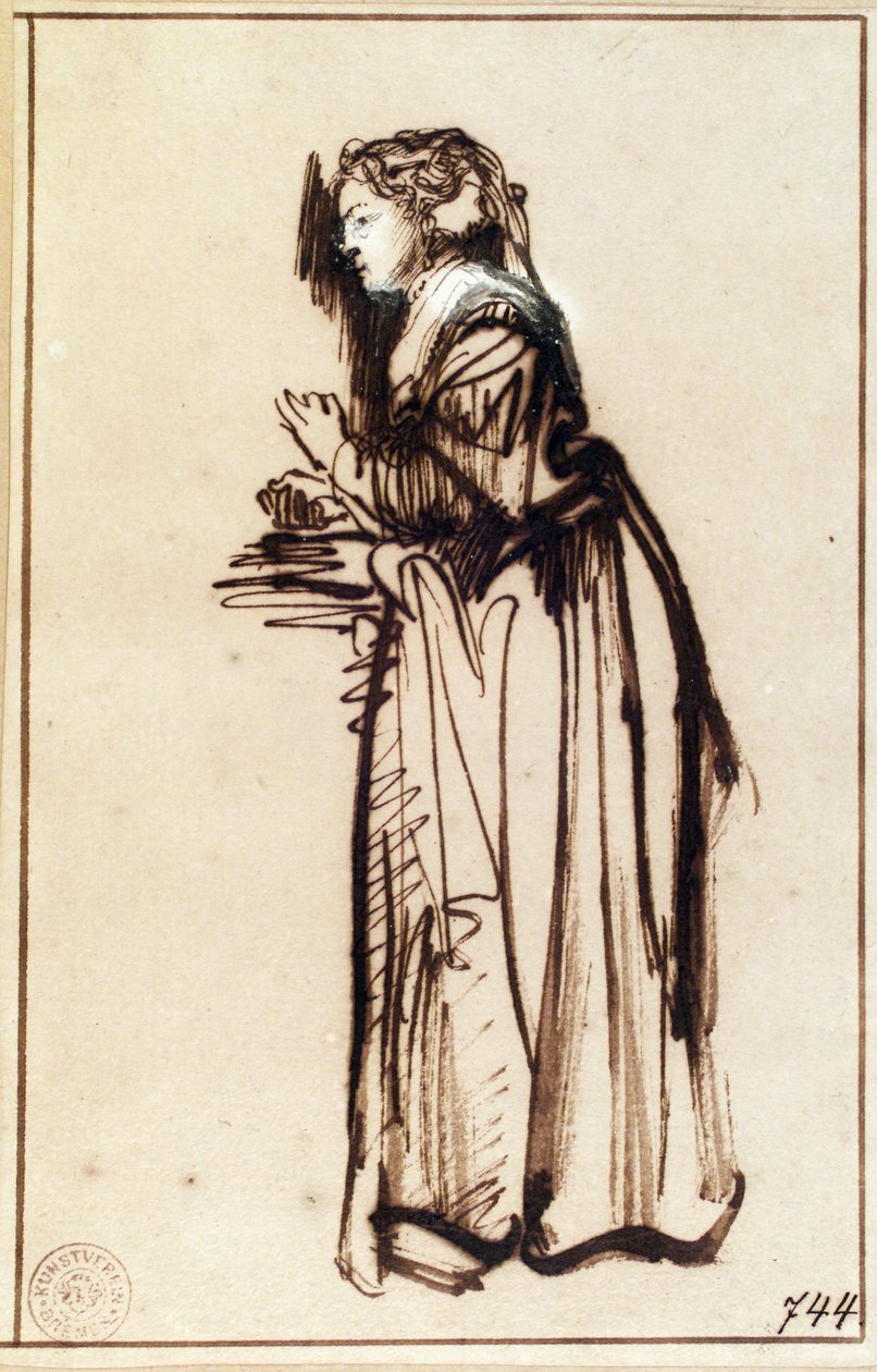Saskia på hendes toilet af Rembrandt van Rijn