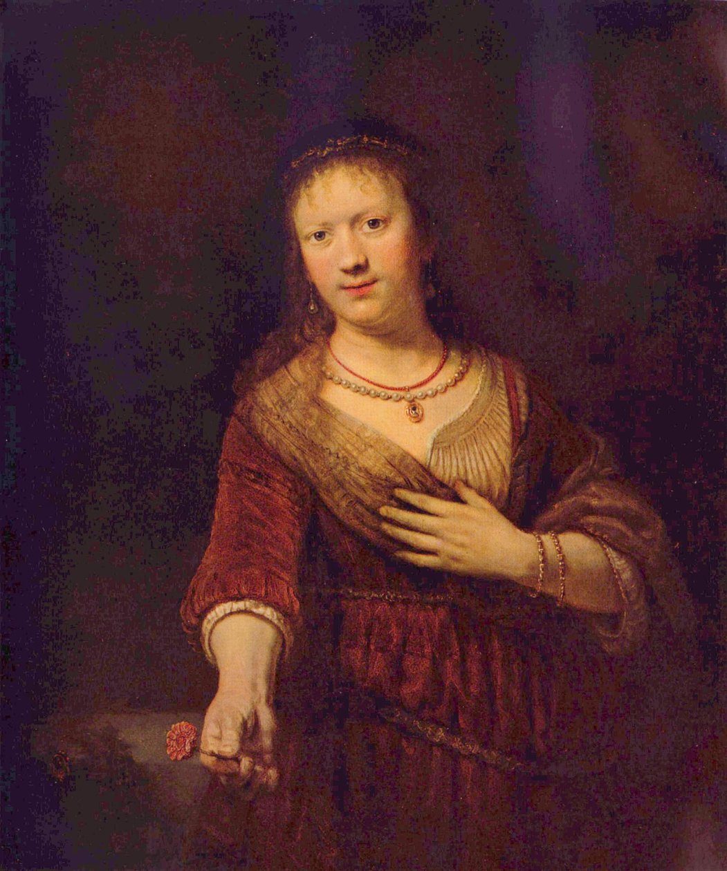 Saskia af Uylenburgh som Flora af Rembrandt van Rijn