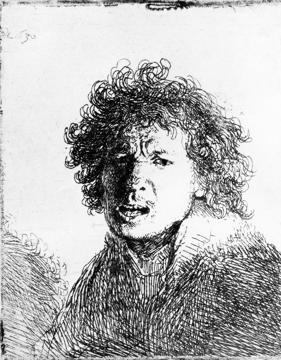 Selvportræt, 1630 af Rembrandt van Rijn