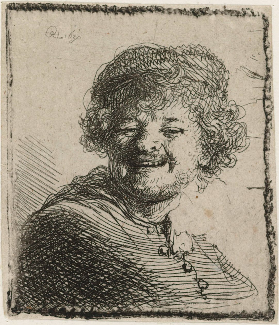Selvportræt i en kasket af Rembrandt van Rijn