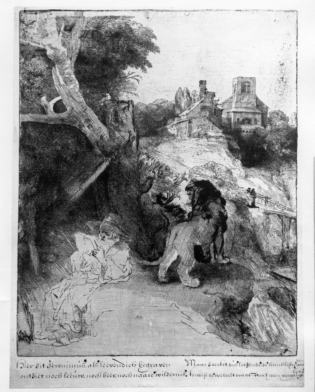 Sankt Hieronymus i et italiensk landskab, ca. 1653 af Rembrandt van Rijn