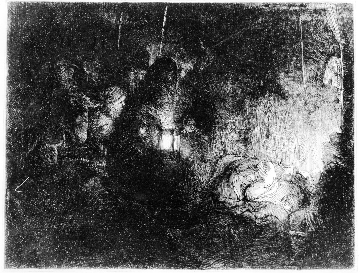 Hyrdernes tilbedelse, ca. 1652 (radering) af Rembrandt van Rijn
