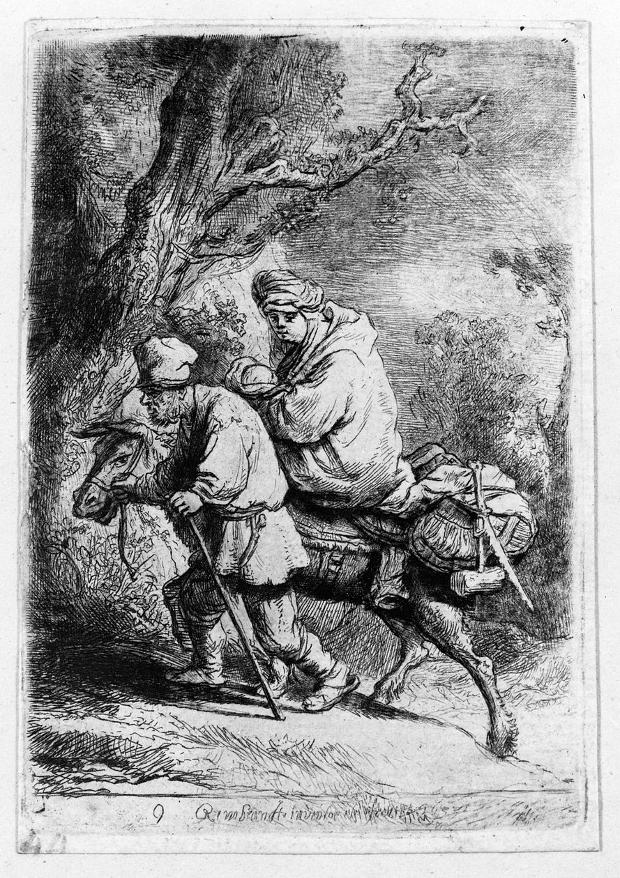 Flugten til Egypten, 1633 af Rembrandt van Rijn