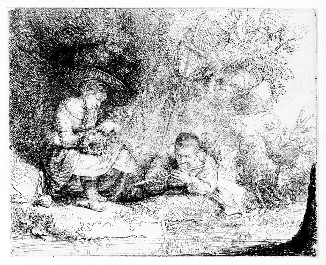 Fløjtespilleren, 1642 af Rembrandt van Rijn