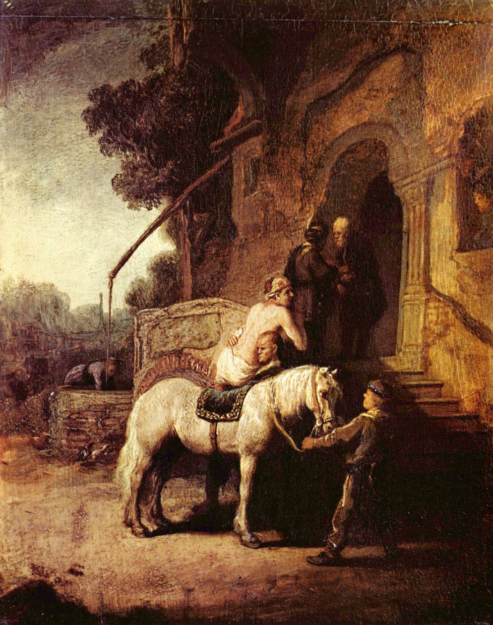 Den barmhjertige samaritaner af Rembrandt van Rijn
