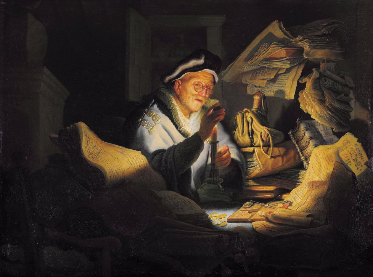 Lignelsen om det rige fjols af Rembrandt van Rijn