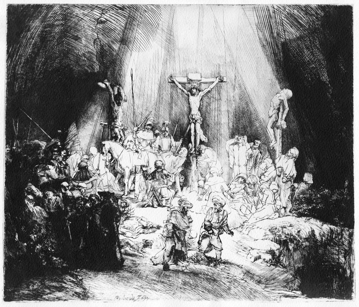 De tre kors, 1653 (drypoint) af Rembrandt van Rijn
