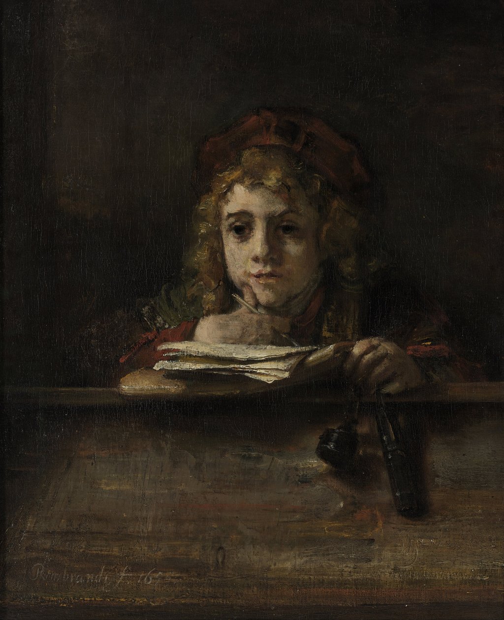 Titus ved sit skrivebord af Rembrandt van Rijn