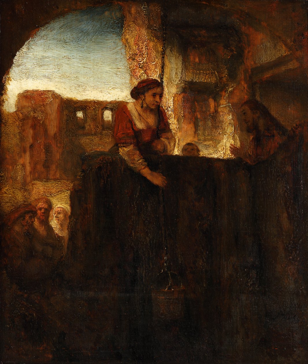 Kristus og kvinden fra Samaria ved brønden af Rembrandt