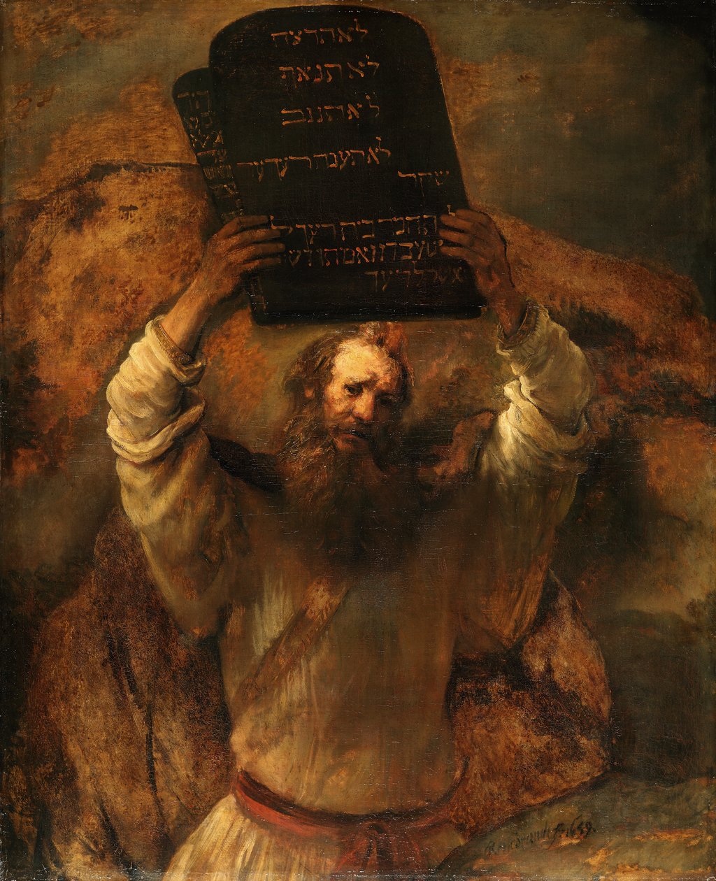 Moses med lovens tavler af Rembrandt