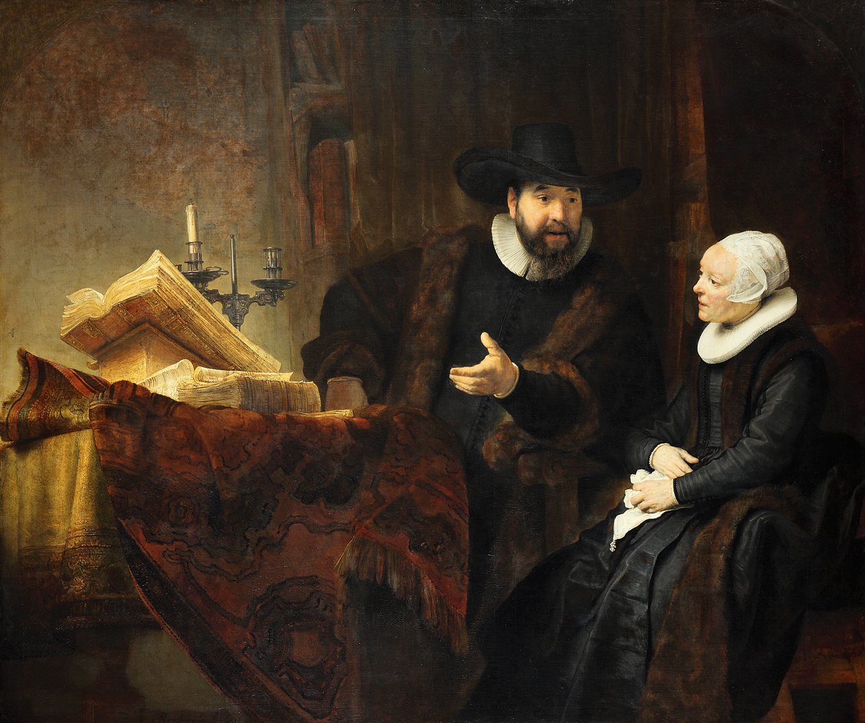 Den mennonitiske prædikant Cornelis Claesz Anslo (1592-1646) og hans kone Aeltje Gerritsdr Schouten af Rembrandt