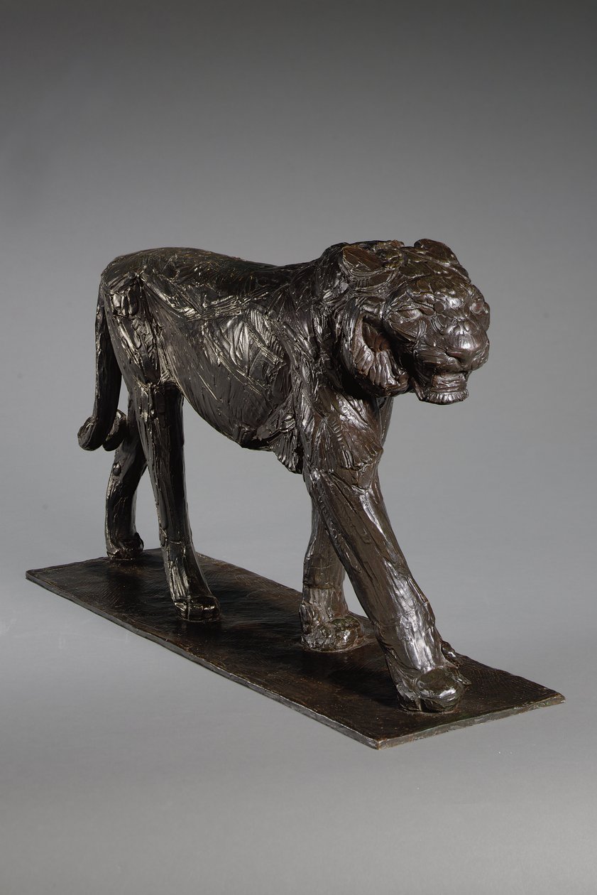Store kongelige tiger; Grand Tigre Royal, ca. 1913 (bronze med mørkebrun patina) af Rembrandt Bugatti