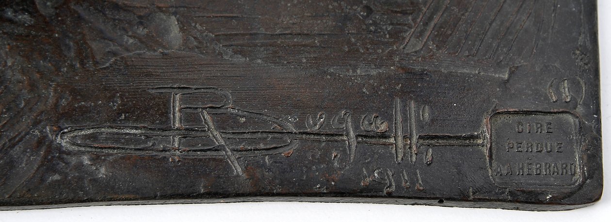 Stor giraf med sænket hoved, modelleret 1909-10, støbt før 1913 (bronze) (se også 3084918-43) af Rembrandt Bugatti
