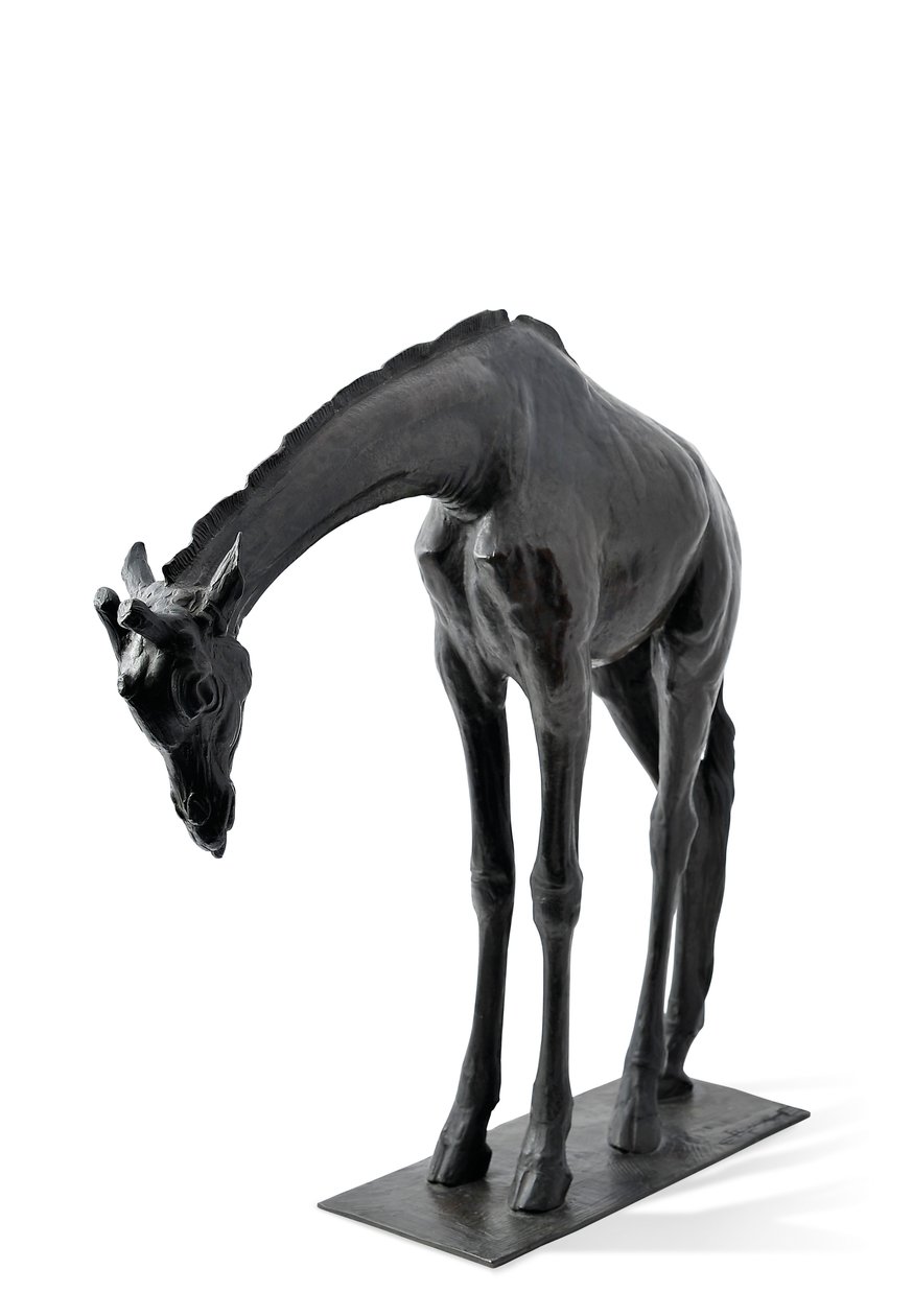 Stor giraf med sænket hoved, modelleret 1909-10, støbt før 1913 (bronze) (se også 3084917-43) af Rembrandt Bugatti