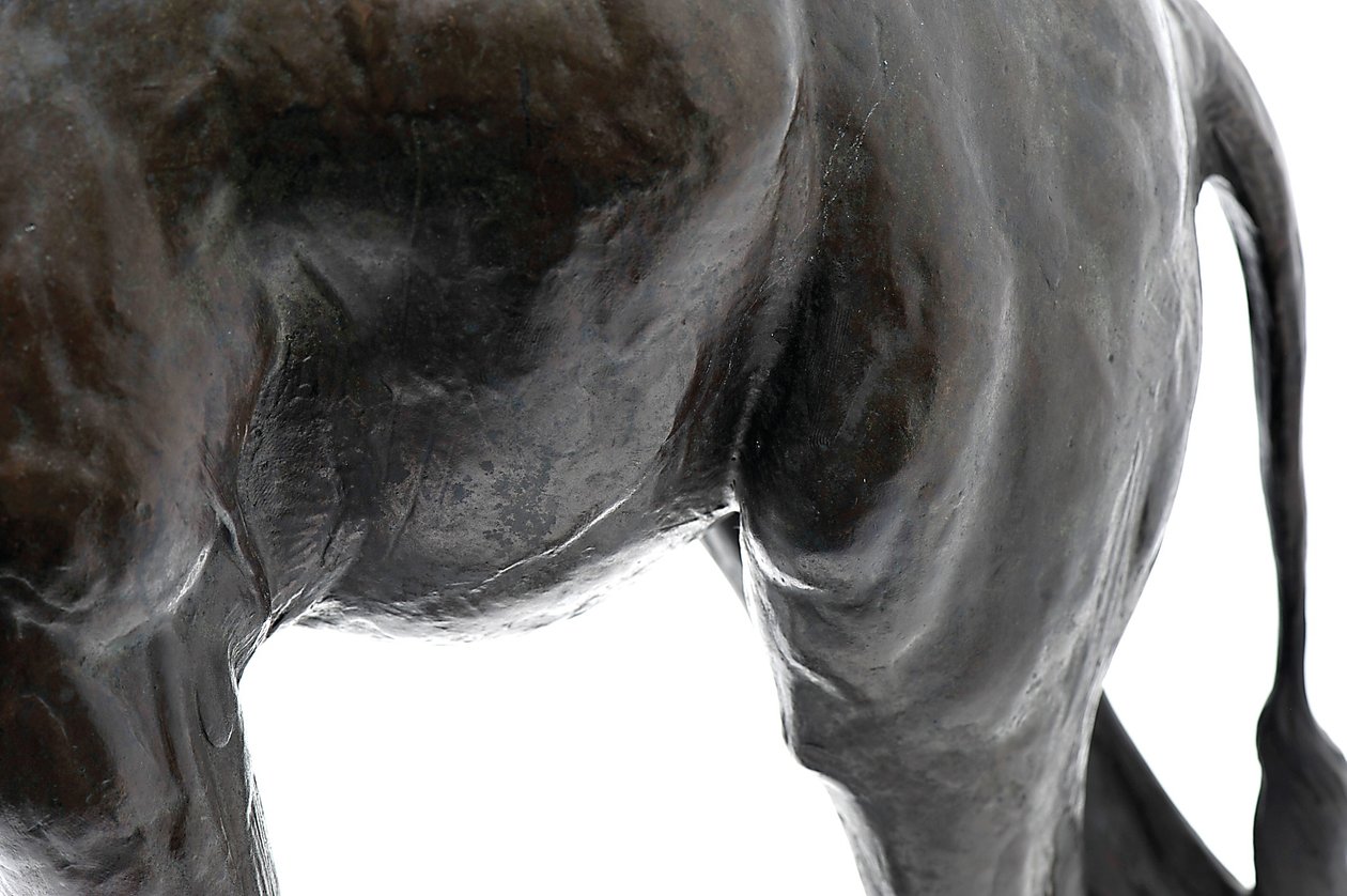 Stor giraf med sænket hoved, modelleret 1909-10, støbt før 1913 (bronze) (se også 3084917-43) af Rembrandt Bugatti