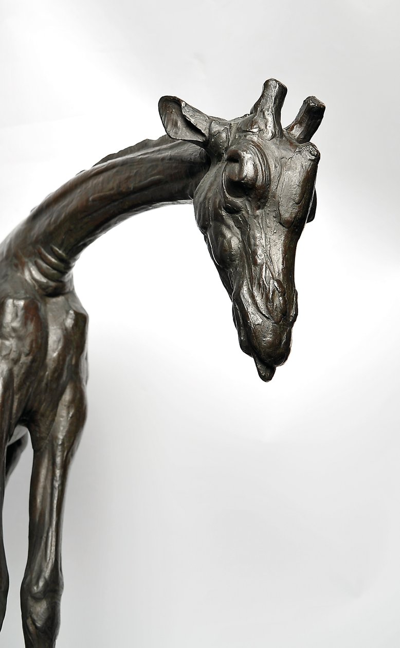 Stor giraf med sænket hoved, modelleret 1909-10, støbt før 1913 (bronze) (se også 3084917-43) af Rembrandt Bugatti