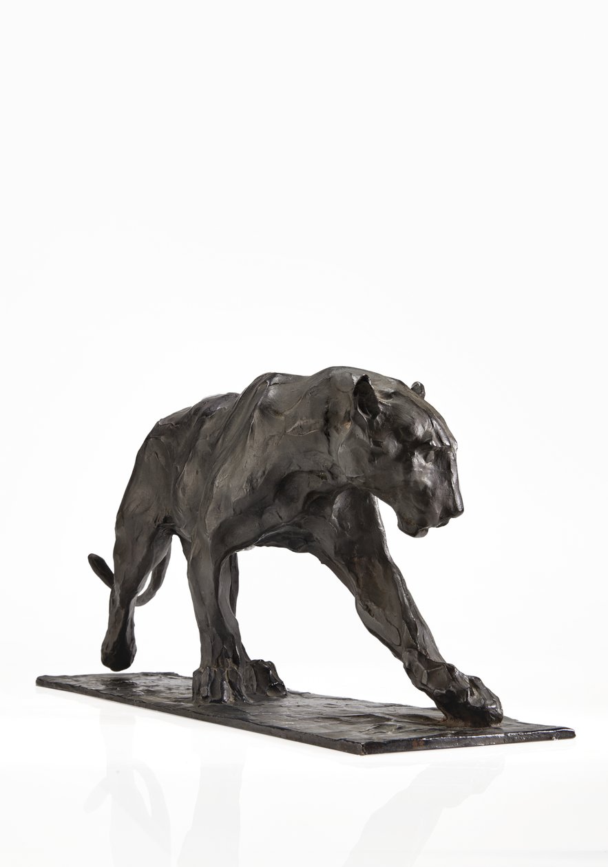 Panther walking, bagben hævet, ca. 1904 (patineret bronze) af Rembrandt Bugatti