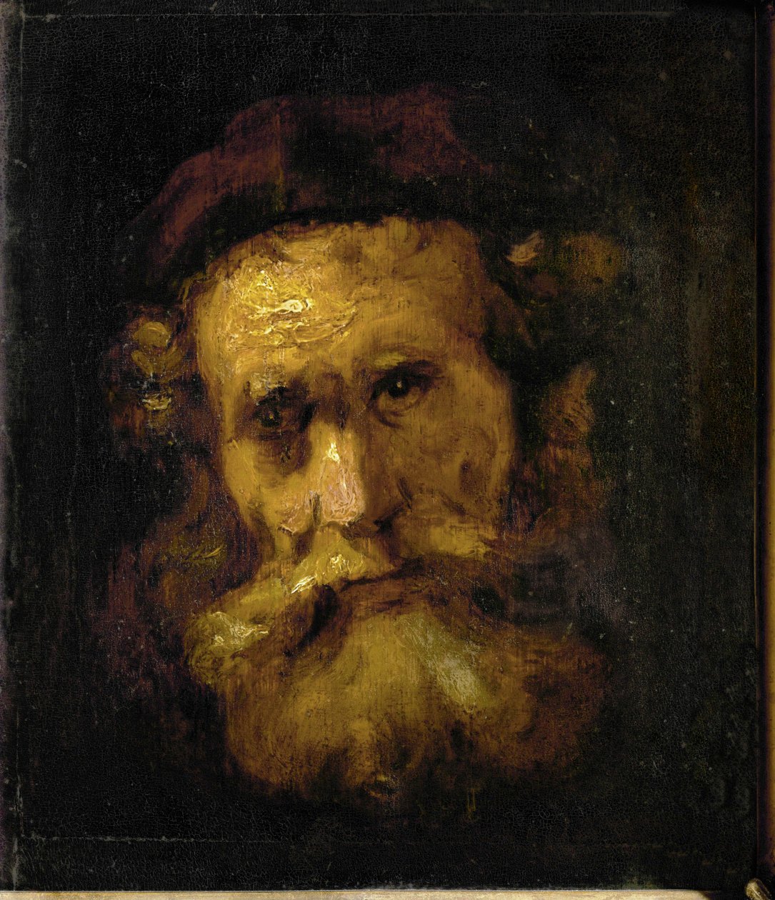 En rabbiner (olie på lærred) af Rembrandt Harmensz. van Rijn