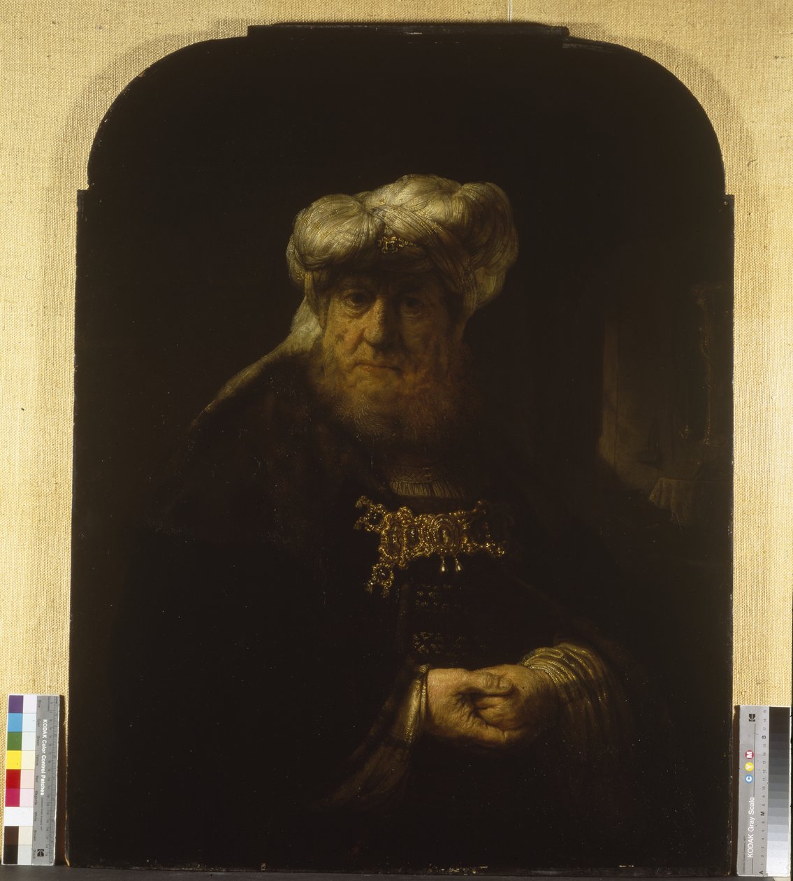 En mand i orientalsk dragt, omkring 1639 (olie på træpanel) af Rembrandt Harmensz. van Rijn