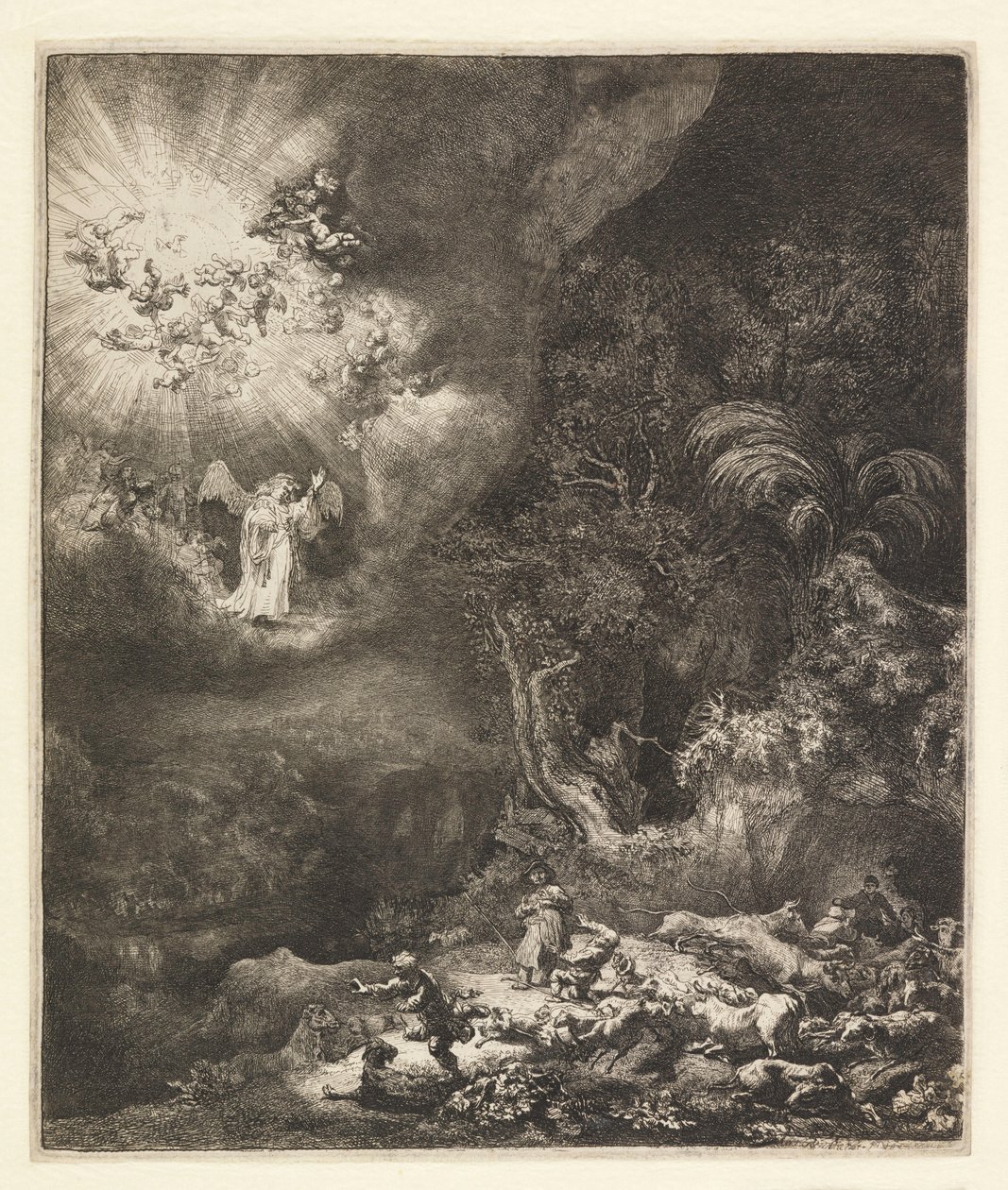 Meddelelse for hyrderne, 1634 af Rembrandt van Rijn