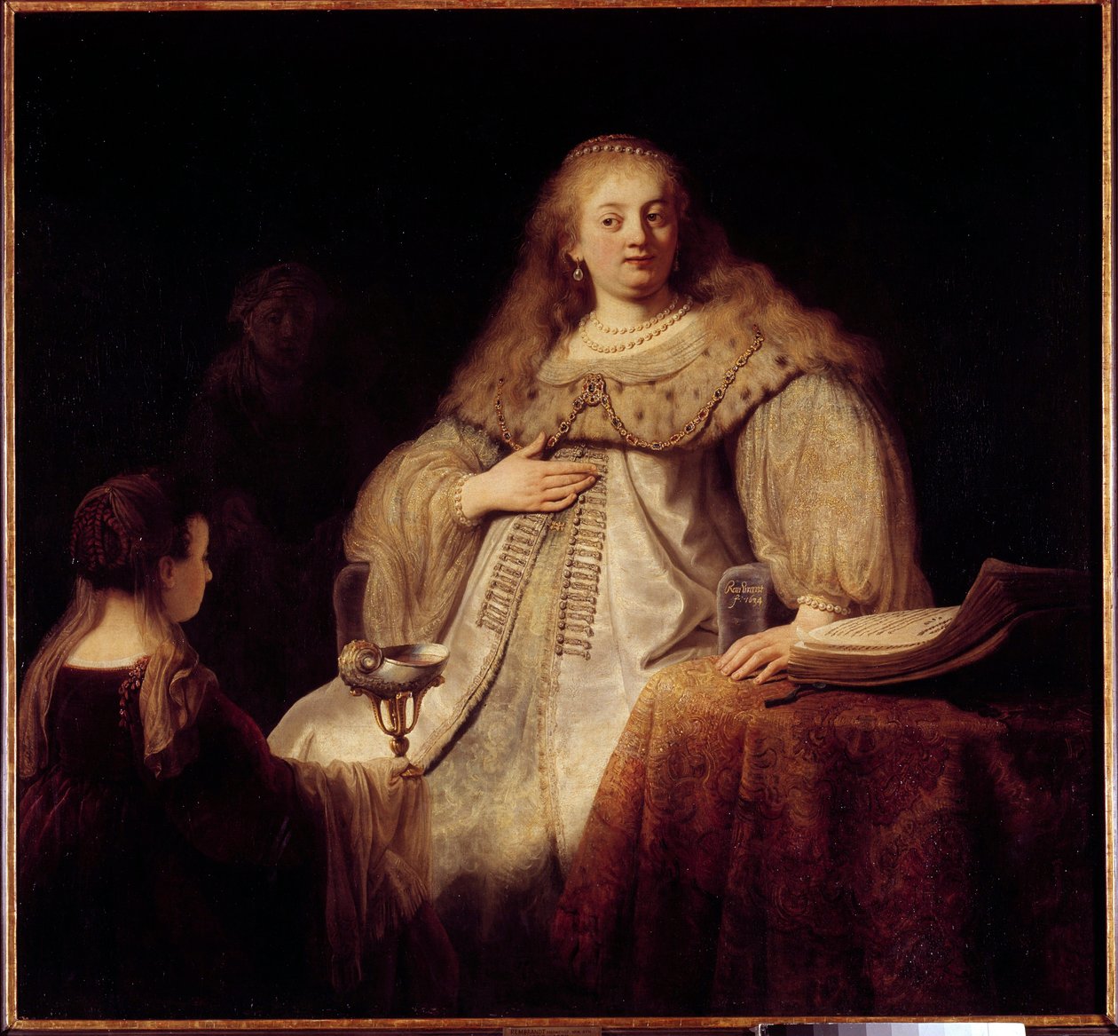 Artemis. Artemis I, dronning af byen Halikarnassus i det 4. århundrede f.Kr. (Roughenides imperium). Maleri af Rembrandt (1606-1669) af Rembrandt van Rijn