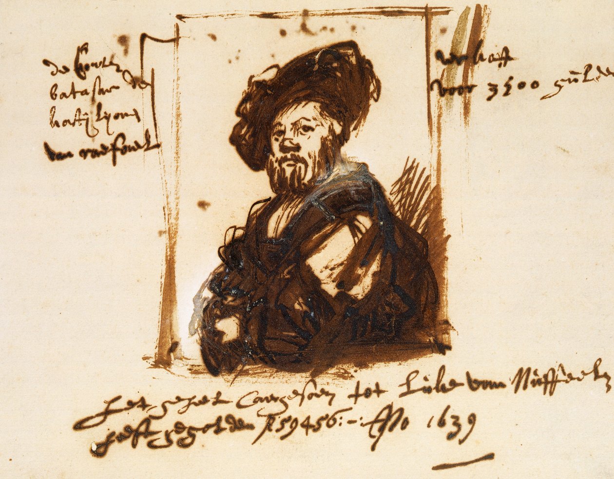 Baldassarre Castiglione, skitse fra portrættet af Rembrandt Harmensz. van Rijn
