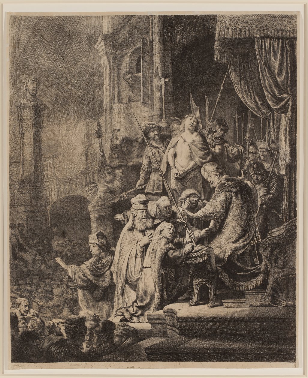 Kristus før Pilatus: Stor tallerken af Rembrandt van Rijn