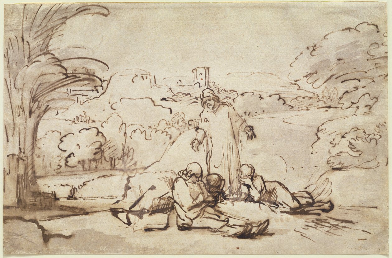 Kristus finder apostlene i søvn, ca. 1654 af Rembrandt van Rijn