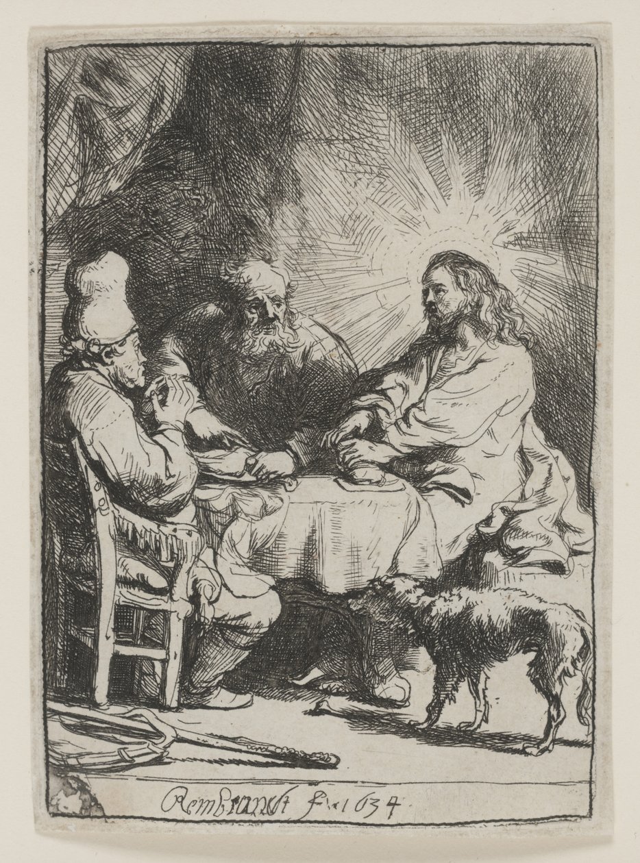 Kristus ved Emmaus: Den mindre tallerken af Rembrandt van Rijn