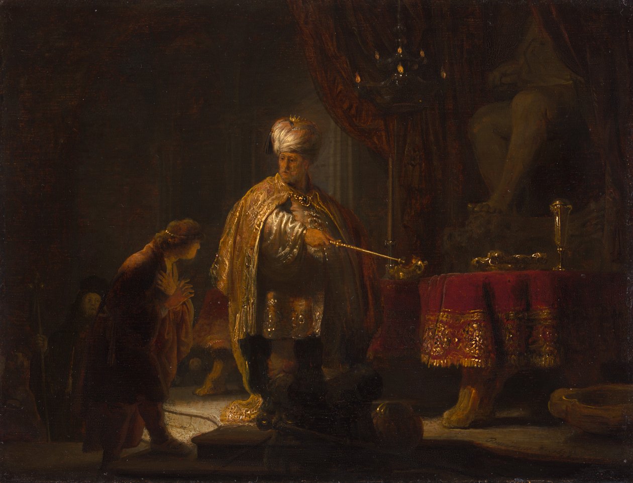 Daniel og Cyrus før Idol Bel af Rembrandt Harmensz. van Rijn