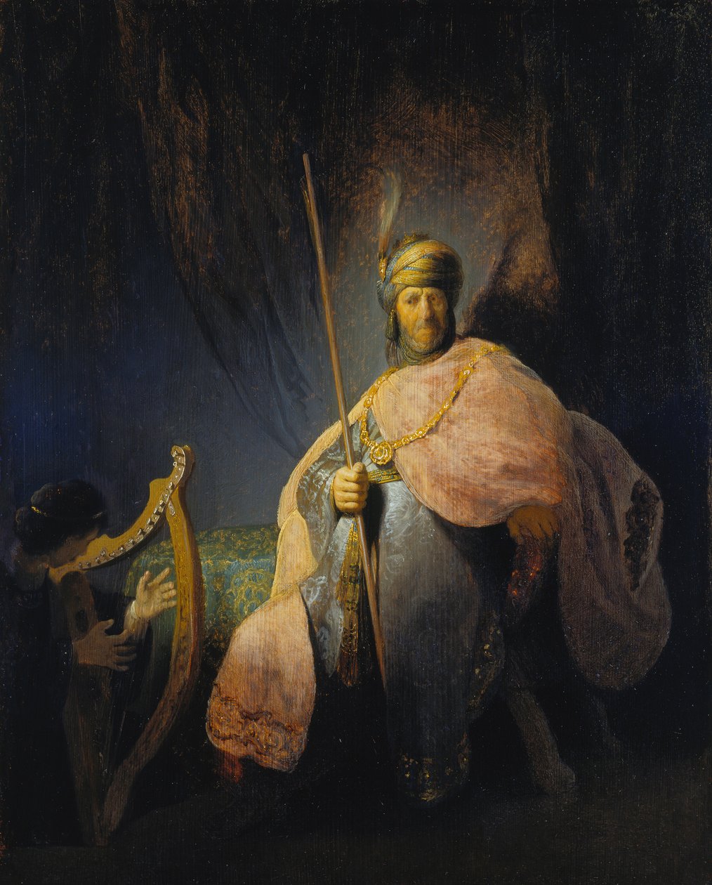 David spiller harpe foran Saul, ca. 1630-31 (olie på eg) af Rembrandt Harmensz. van Rijn
