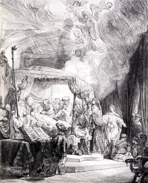 Jomfruens død (pen og blæk på papir) af Rembrandt Harmensz. van Rijn