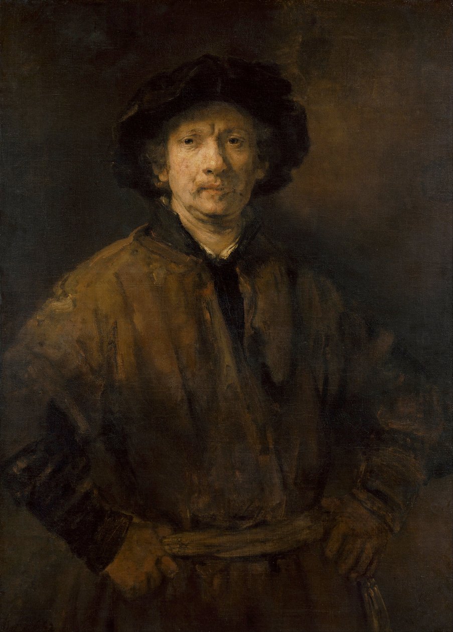 "Large Self-Portrait" (Large Self-Portrait) Maleri af Rembrandt van Rhijn (1606-1669) 1652 kunsthistorisk museum, Wien af Rembrandt van Rijn