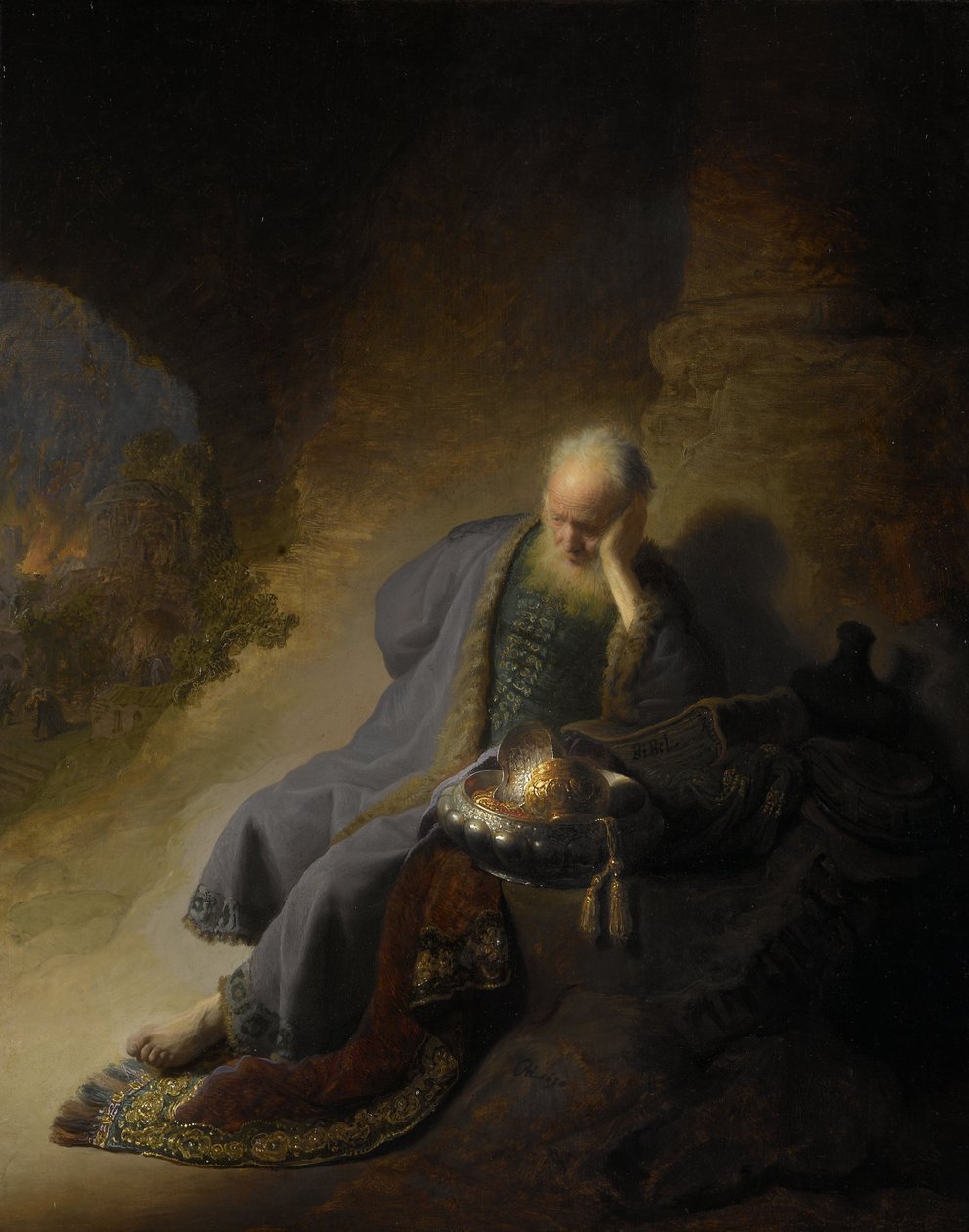 Jeremias klager over Jerusalems ødelæggelse af Rembrandt van Rijn