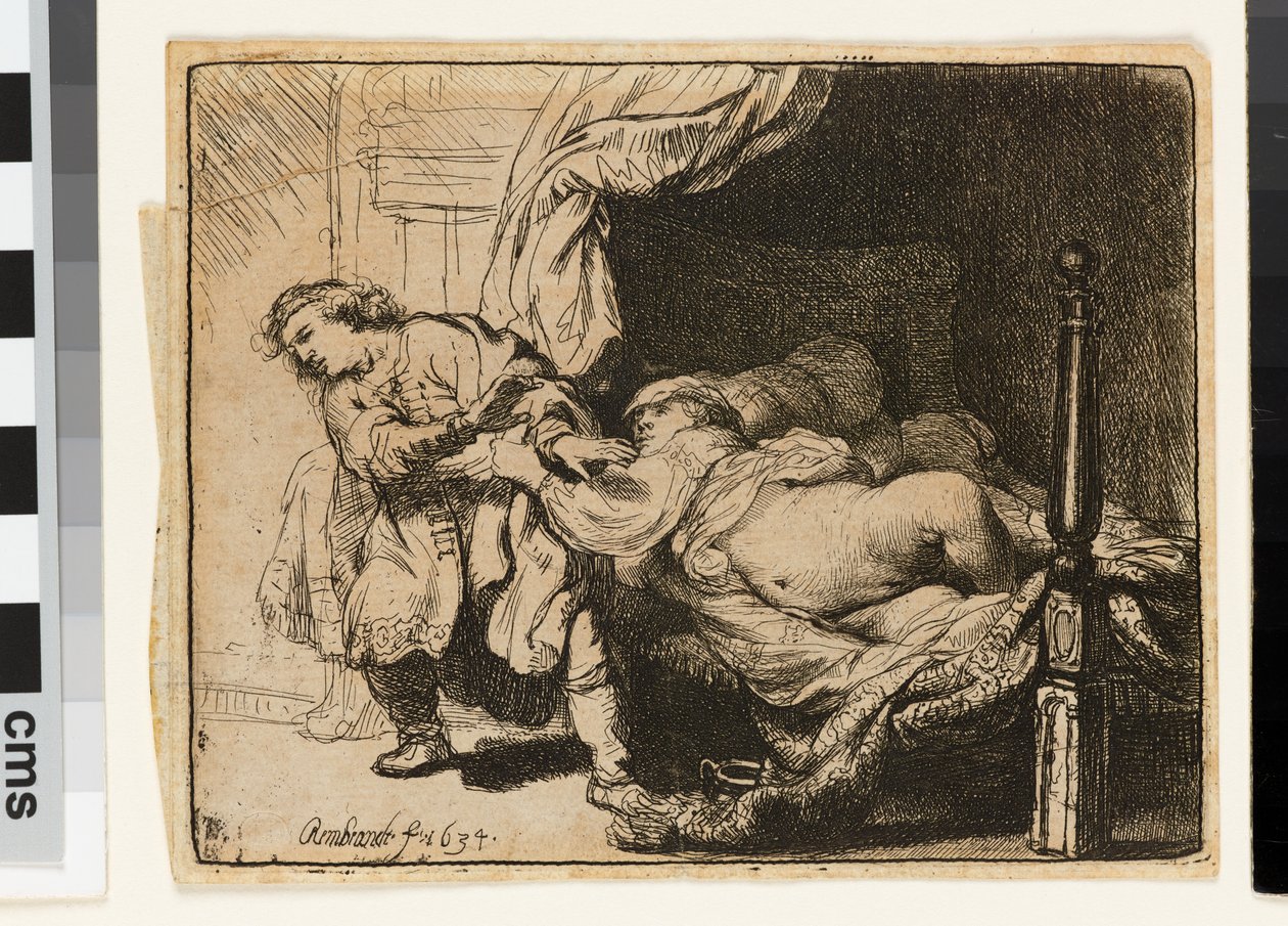 Josef og Potifars hustru af Rembrandt van Rijn