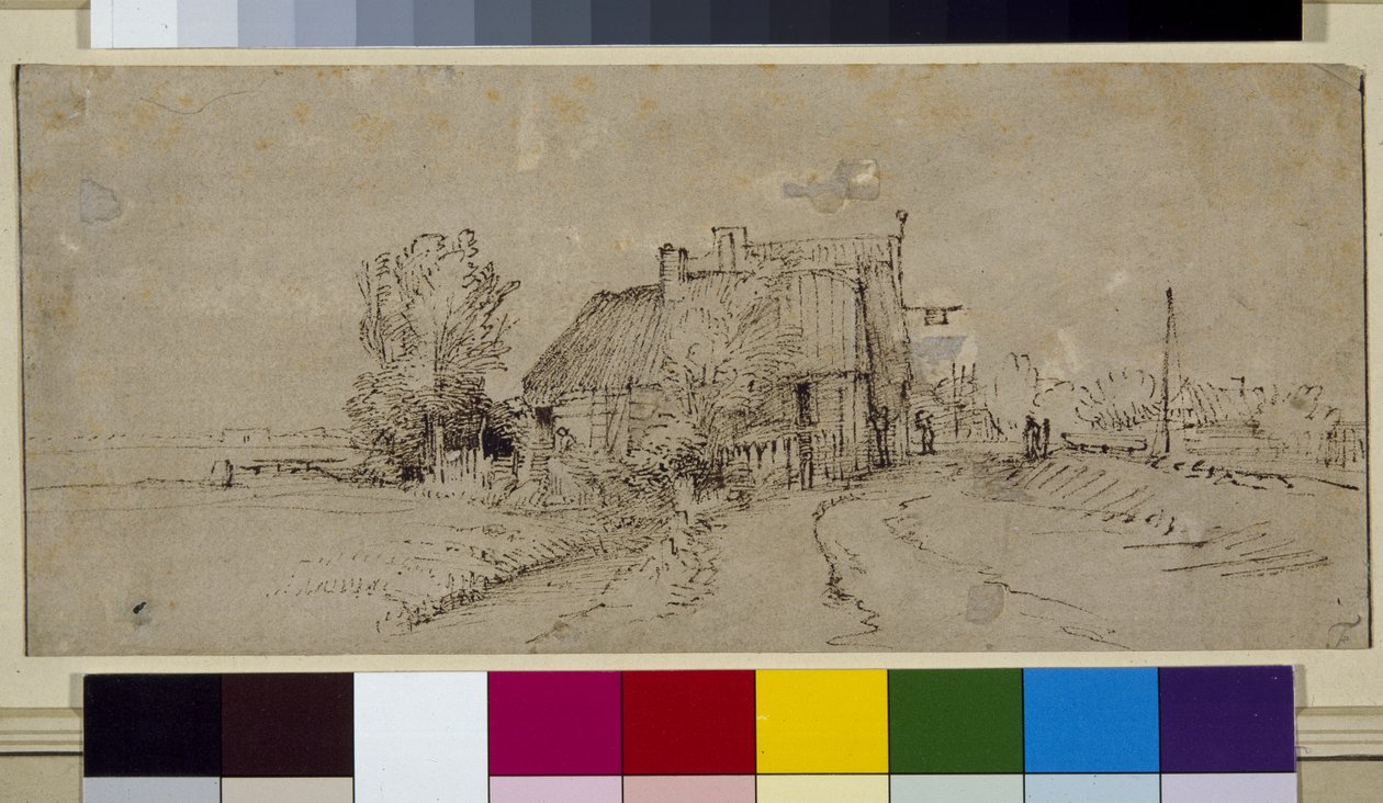 Landskab (pen og blæk på papir) af Rembrandt Harmensz. van Rijn