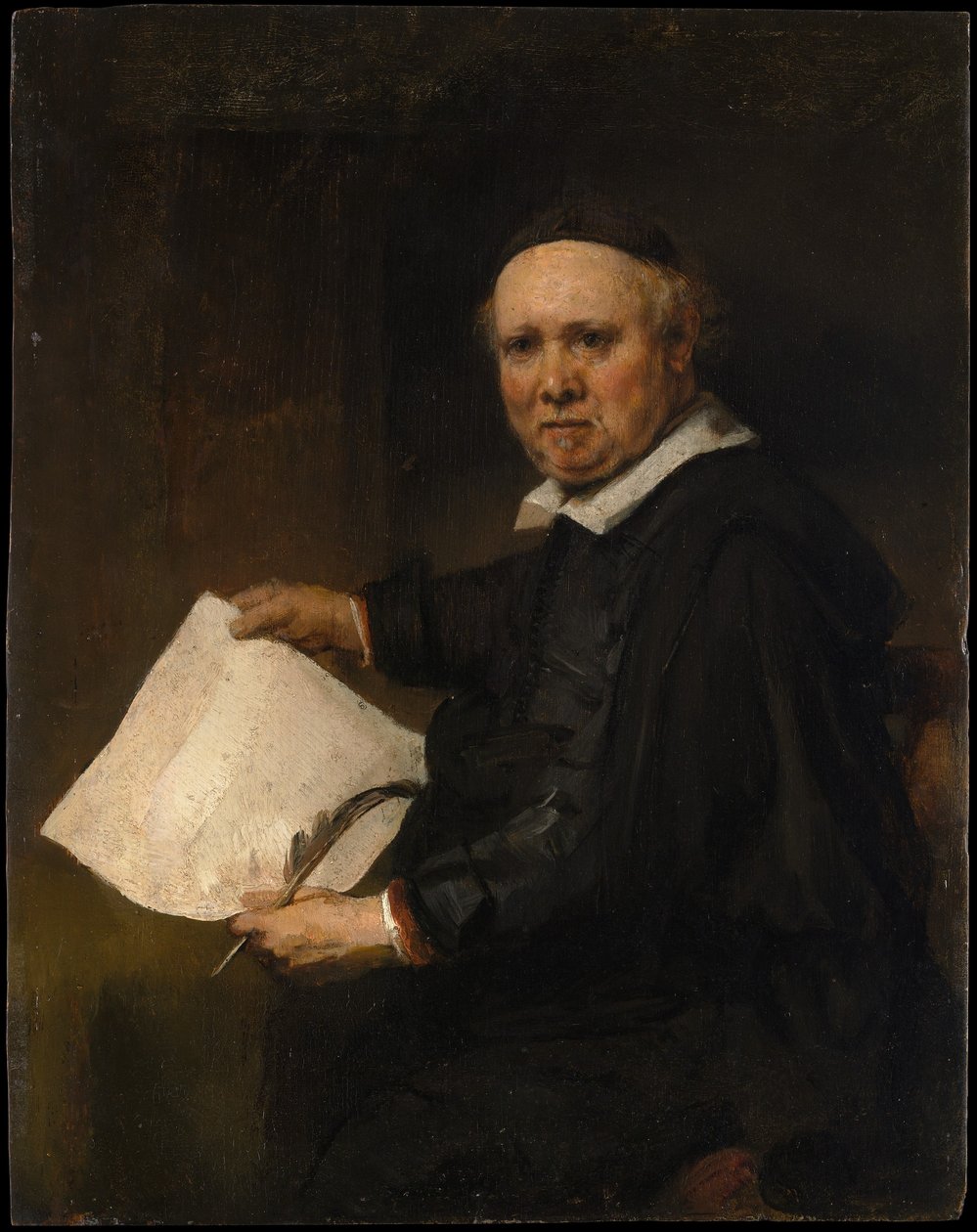 Lieven Willemsz van Coppenol (olie på eg) af Rembrandt van Rijn