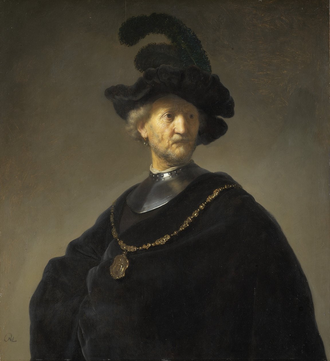 Gammel mand med en guldkæde af Rembrandt van Rijn