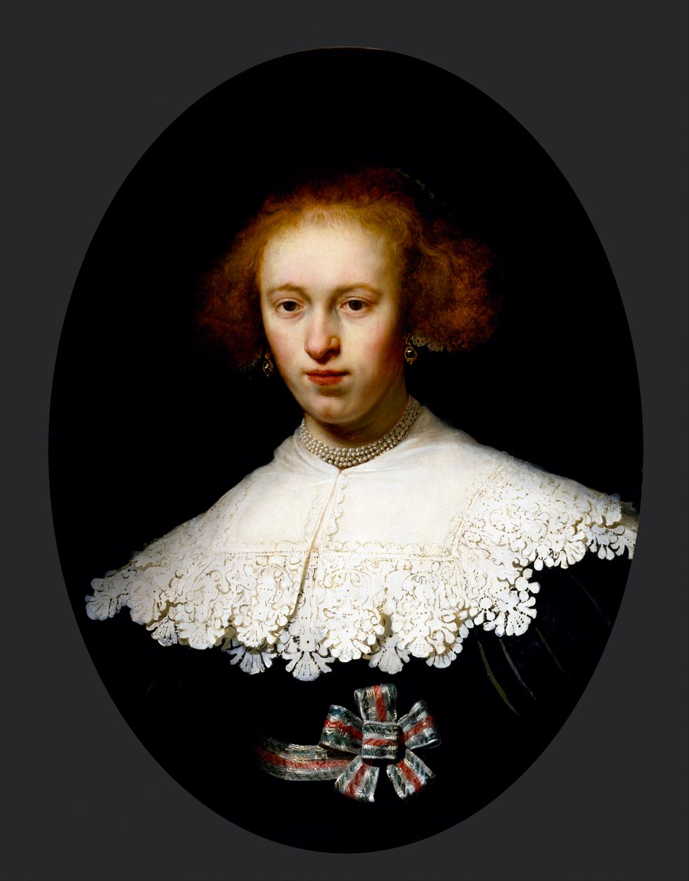 "Portræt af en ung kvinde" (Portræt af en ung kvinde) Maleri af Rembrandt van Rhijn (1606-1669) - 1633 - Olie på træ Dim 65,3x48,7 cm Museum of Fine Arts, Houston af Rembrandt van Rijn