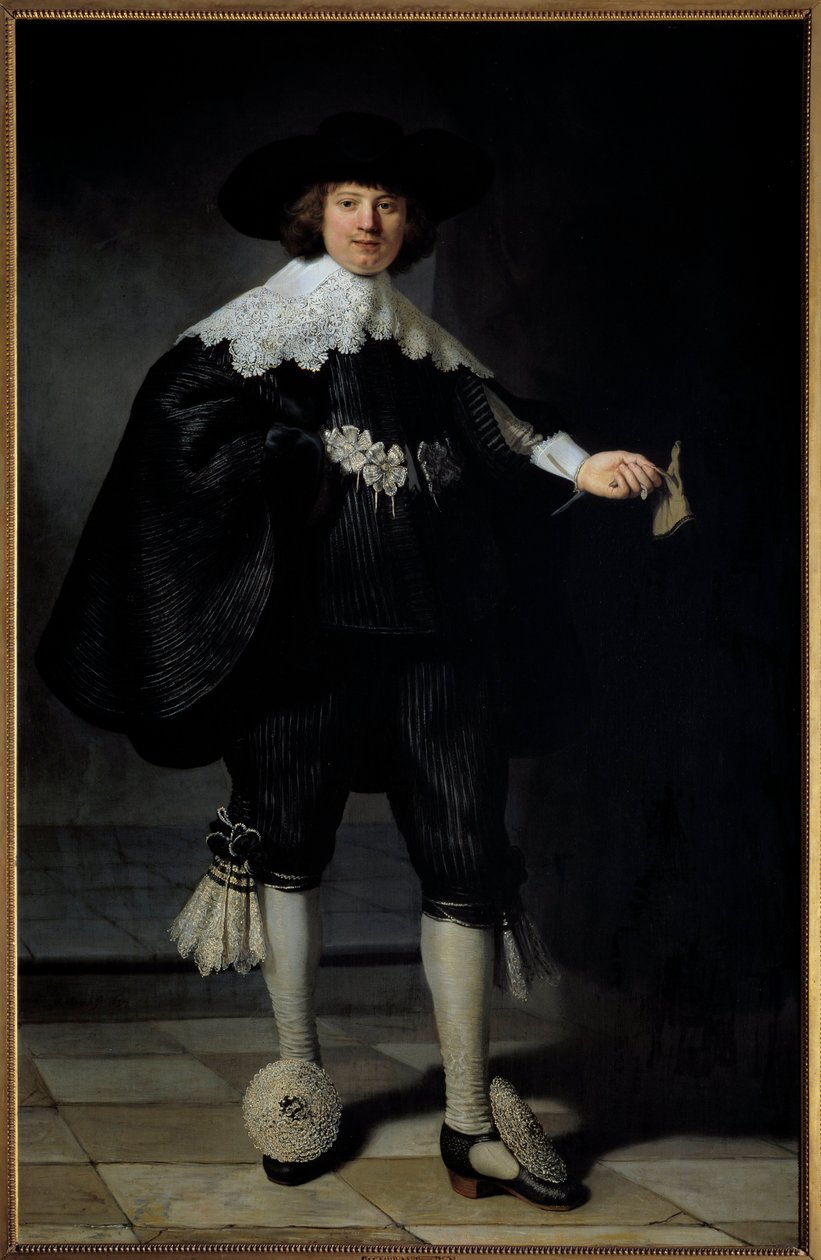Portræt af Maertens Soolmans maleri af Harmensz Van Rijn Rembrandt (1606-1669) 1634 Privat samling - Portræt af Maertens Soolmans. Maleri af Harmensz Van Rijn Rembrandt (1606-1669) af Rembrandt van Rijn