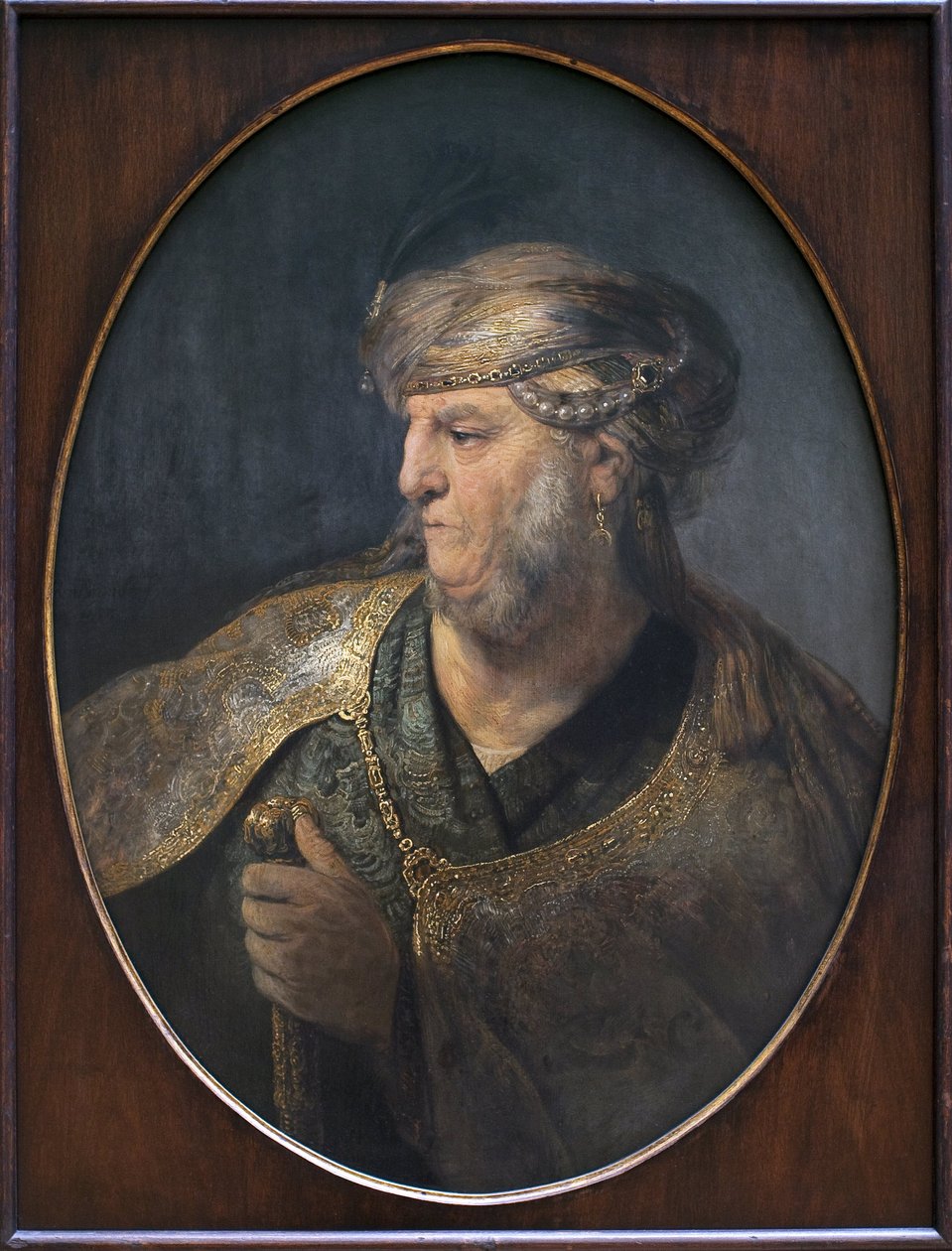 Portræt af en mand i et orientalsk kostume. Maleri af Rembrandt Harmenszoon van Rijn (1606-1669), olie på lærred af Rembrandt van Rijn