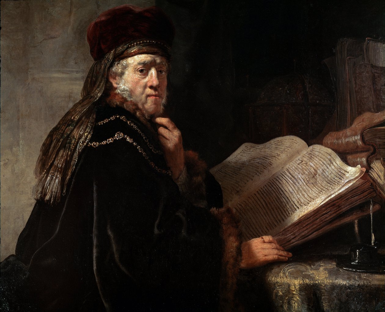 Portræt af de vise (Portrættet af en rabbiner) (olie på lærred af Rembrandt van Rijn